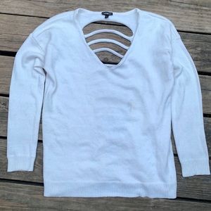 Express Women's White Open Back Sweater